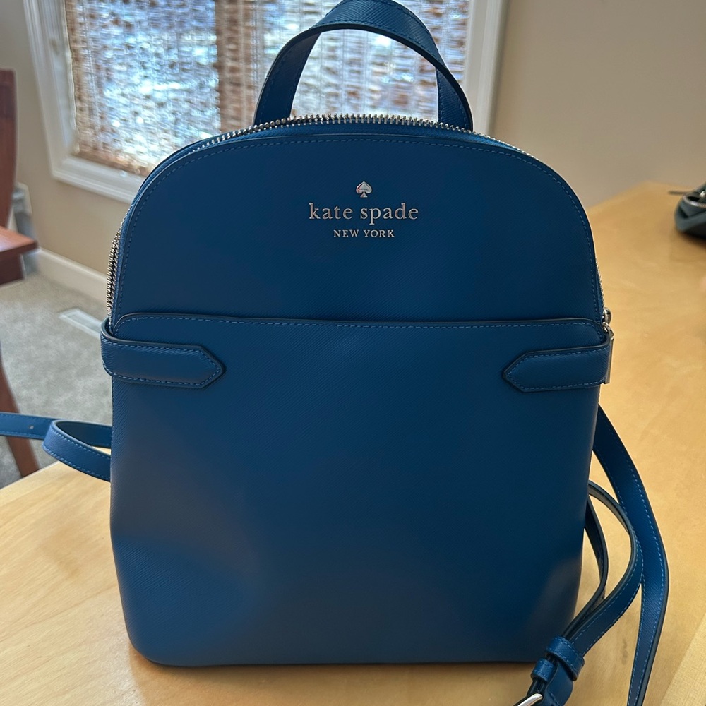 Kate Spade Blue Leather Backpack
